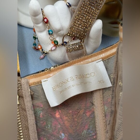 🆕 BRONX & BANCO 🧿 NWOT Mademoiselle Floral Sequin Fit-&-Flare Dress Sz XS US 2 - Picture 13 of 16